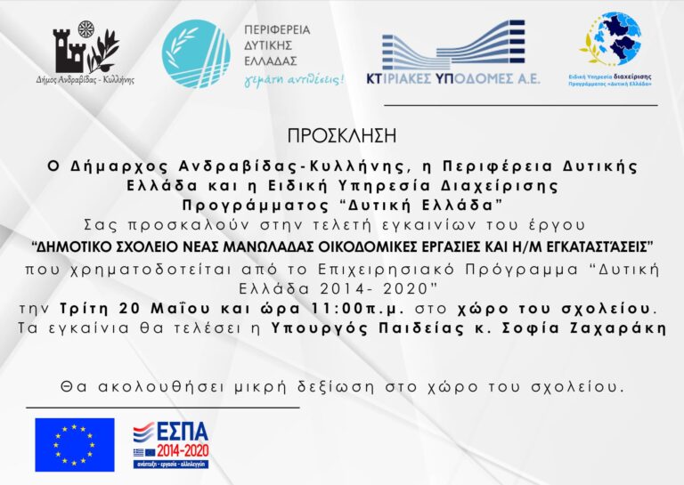 Παρουσία της Υπουργού Παιδείας Σοφίας Ζαχαράκη τα εγκαίνια στο Δημοτικό Νέας Μανωλάδας